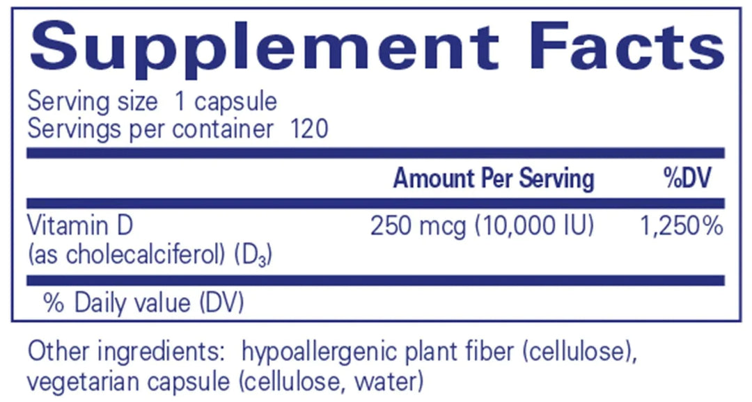 Pure Encapsulations - Vitamin D3 250mcg (10,000 IU)