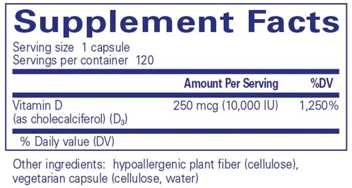 Pure Encapsulations - Vitamin D3 250mcg (10,000 IU)