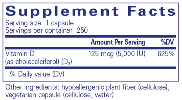 Pure Encapsulations - Vitamin D3 125mcg (5,000 IU)
