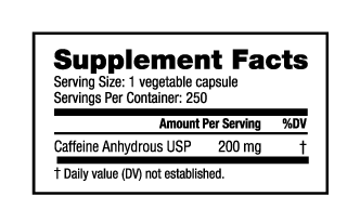 Nutrabio - Caffeine 200mg